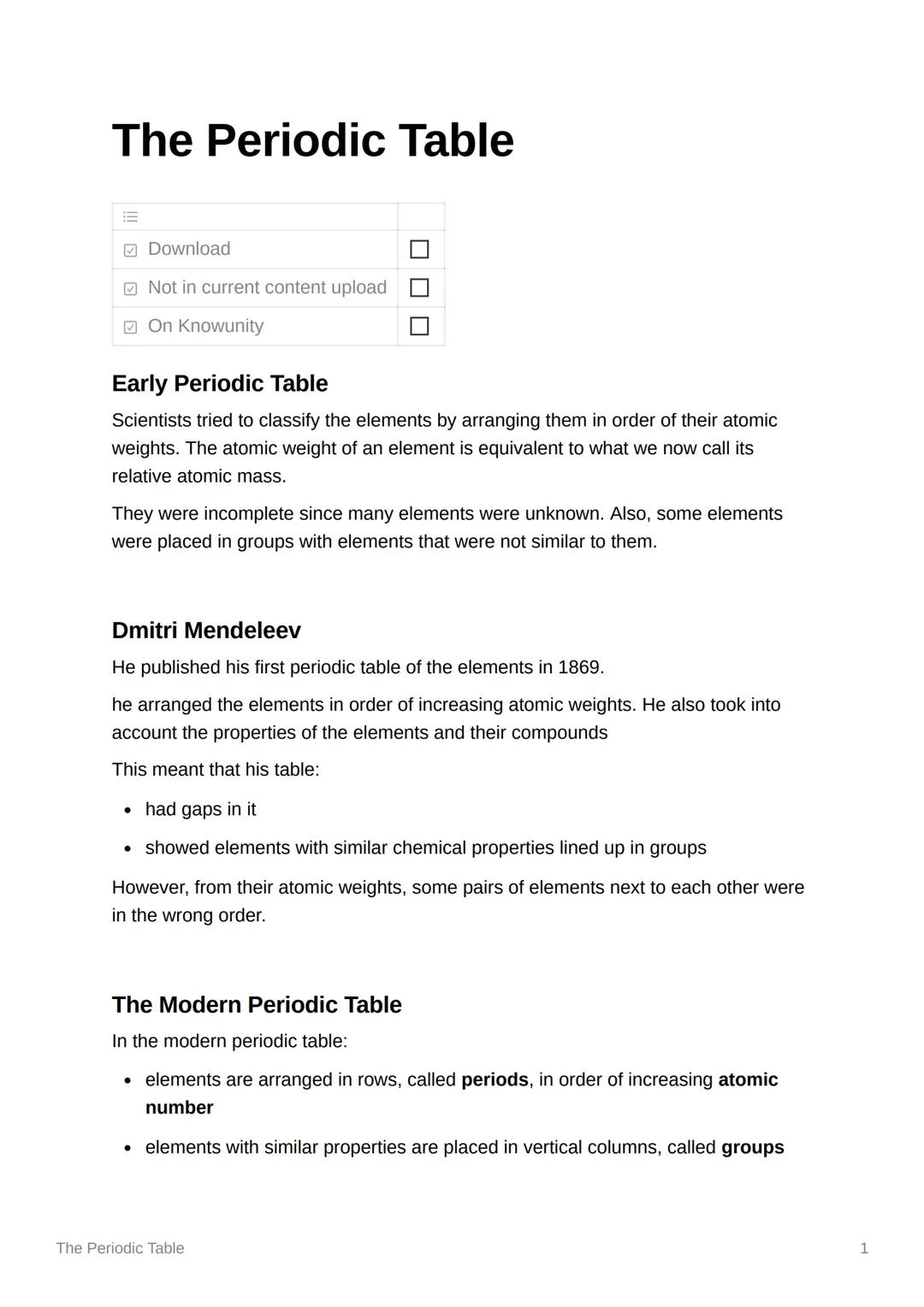 The Periodic Table
Download
Not in current content upload
On Knowunity
Early Periodic Table
Scientists tried to classify the elements by arr