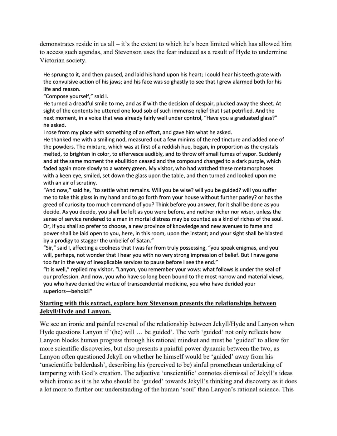 GCSE AQA English Literature
Dr Jekyll and Mr Hyde by RL Stevenson - practice essays with extracts
"Well, it was this way," returned Mr Enfie