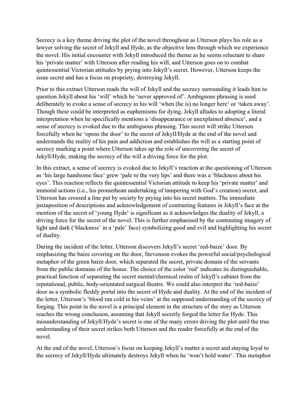 GCSE AQA English Literature
Dr Jekyll and Mr Hyde by RL Stevenson - practice essays with extracts
"Well, it was this way," returned Mr Enfie
