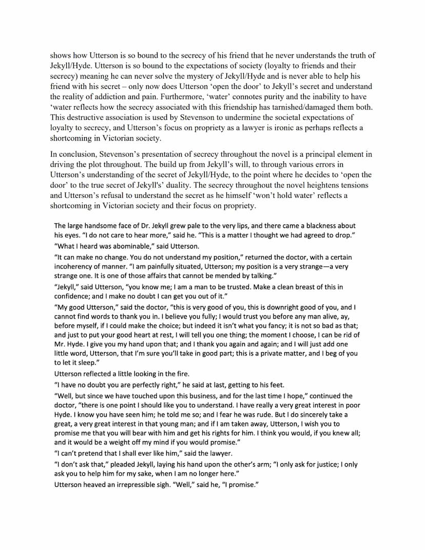GCSE AQA English Literature
Dr Jekyll and Mr Hyde by RL Stevenson - practice essays with extracts
"Well, it was this way," returned Mr Enfie
