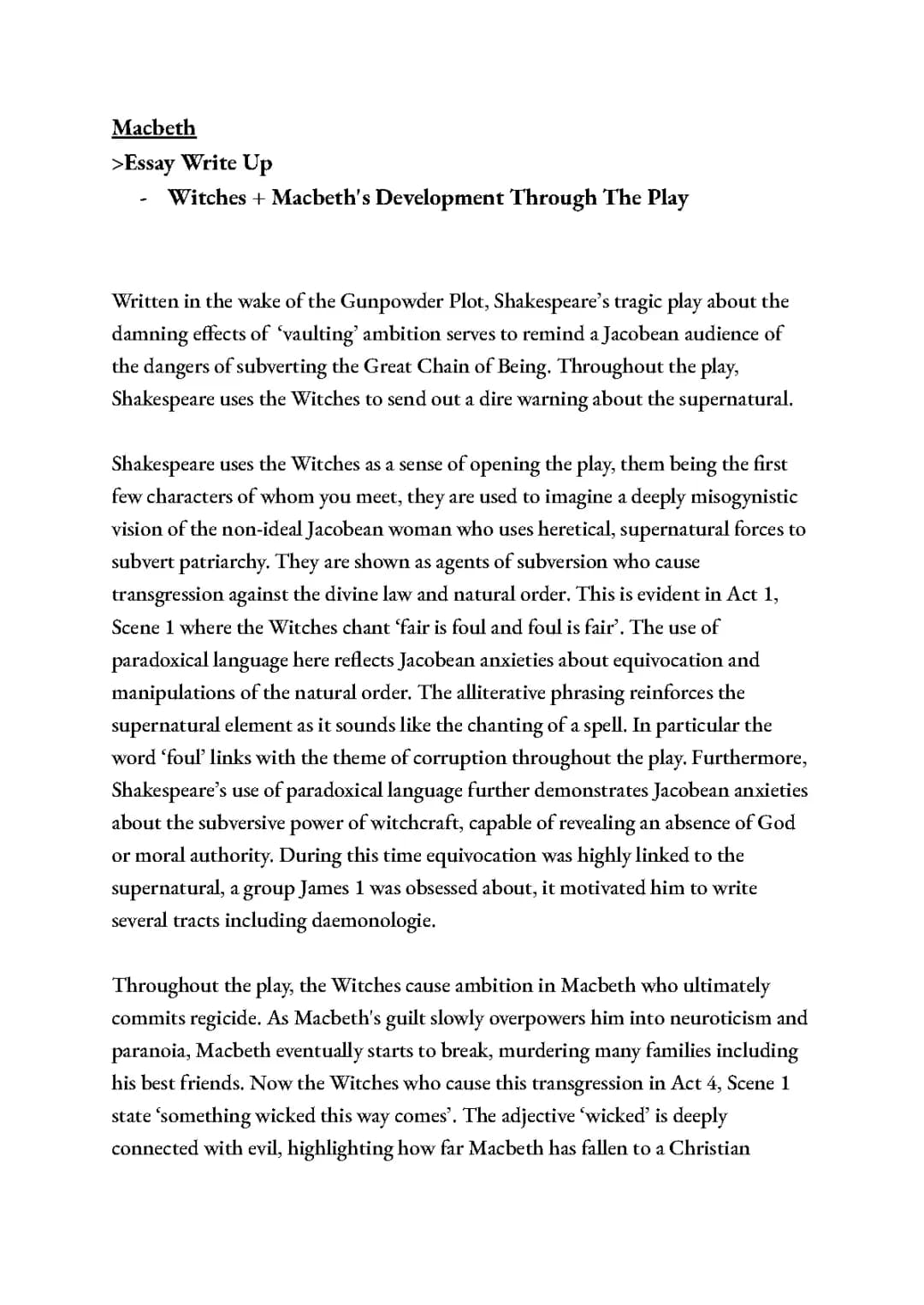 Macbeth Witches Essay
