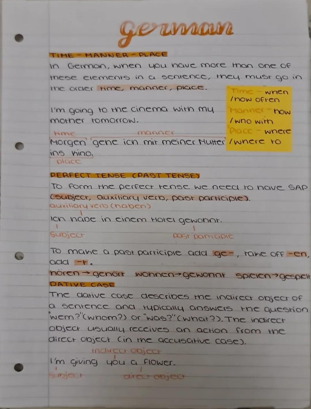 German Grammar Notes
