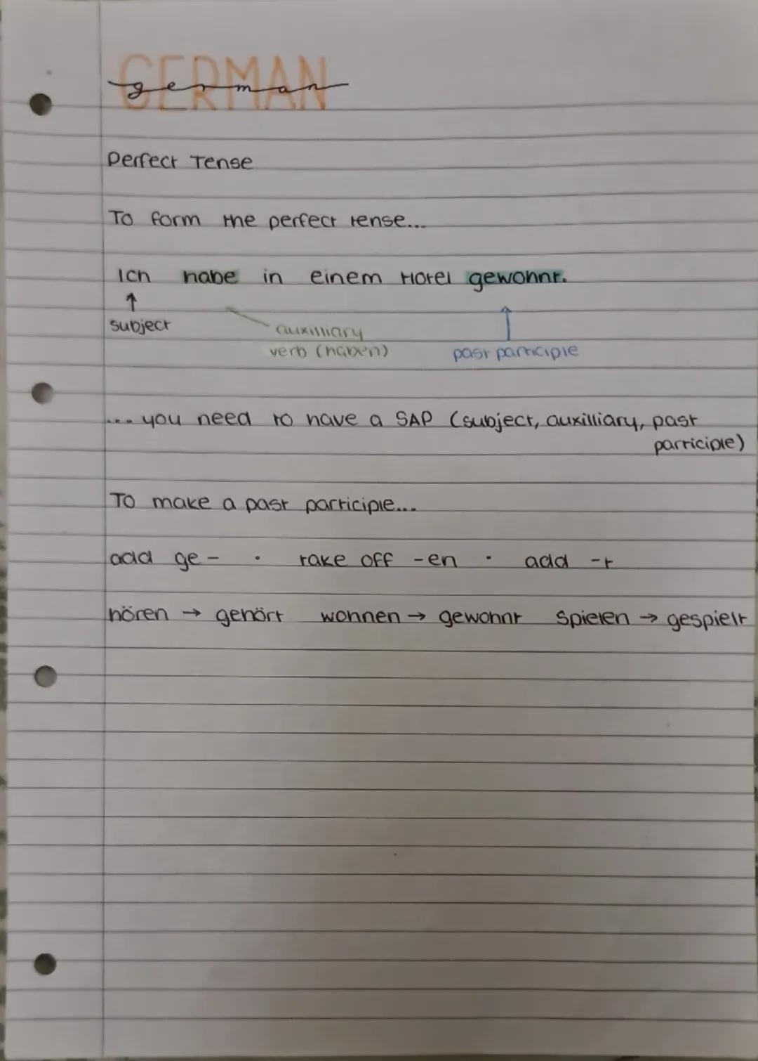 --- OCR Start ---
german
TIME MANNER - PLACE
in German, when you have more than one of
these ciements in a sentence, they must go in
the ord