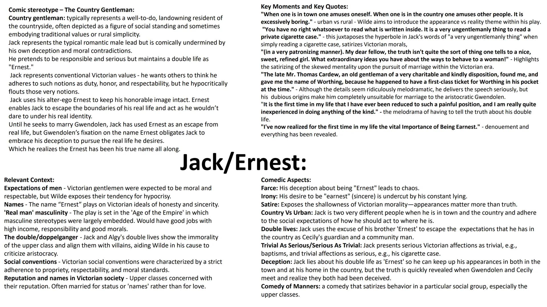 'The Importance of Being Earnest' - Character Profiles: --- OCR Start ---
Comic stereotype - Country ingenue:
Cecily is presented as very na