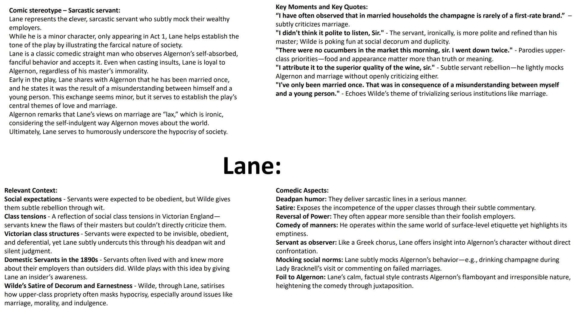 'The Importance of Being Earnest' - Character Profiles: --- OCR Start ---
Comic stereotype - Country ingenue:
Cecily is presented as very na