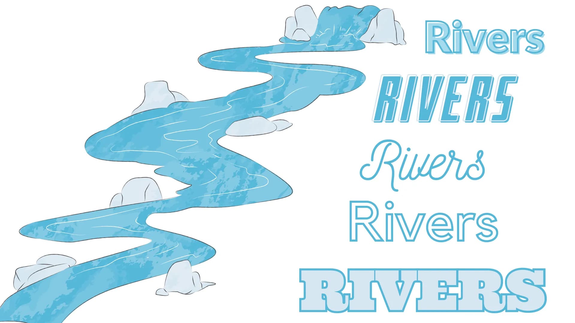 Rivers
RIVERS
Rivers
Rivers
RIVERS Characteristics of a river
• Mouth - The point where a river leaves its
drainage basin and flows into the