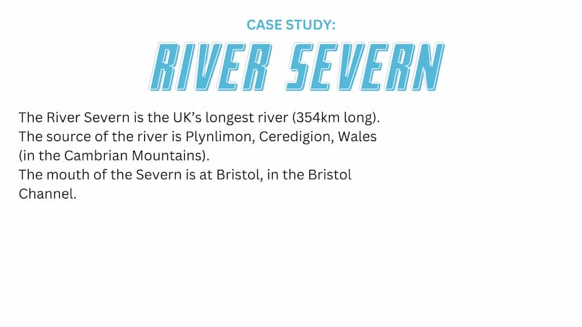 Rivers
RIVERS
Rivers
Rivers
RIVERS Characteristics of a river
• Mouth - The point where a river leaves its
drainage basin and flows into the