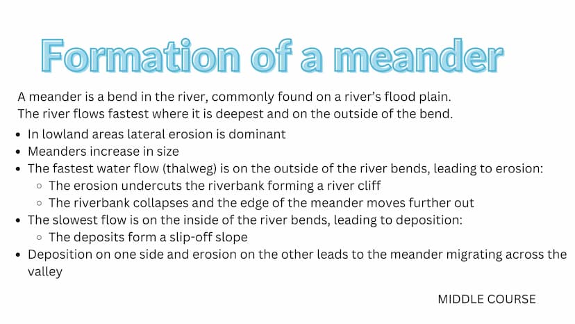Rivers
RIVERS
Rivers
Rivers
RIVERS Characteristics of a river
• Mouth - The point where a river leaves its
drainage basin and flows into the