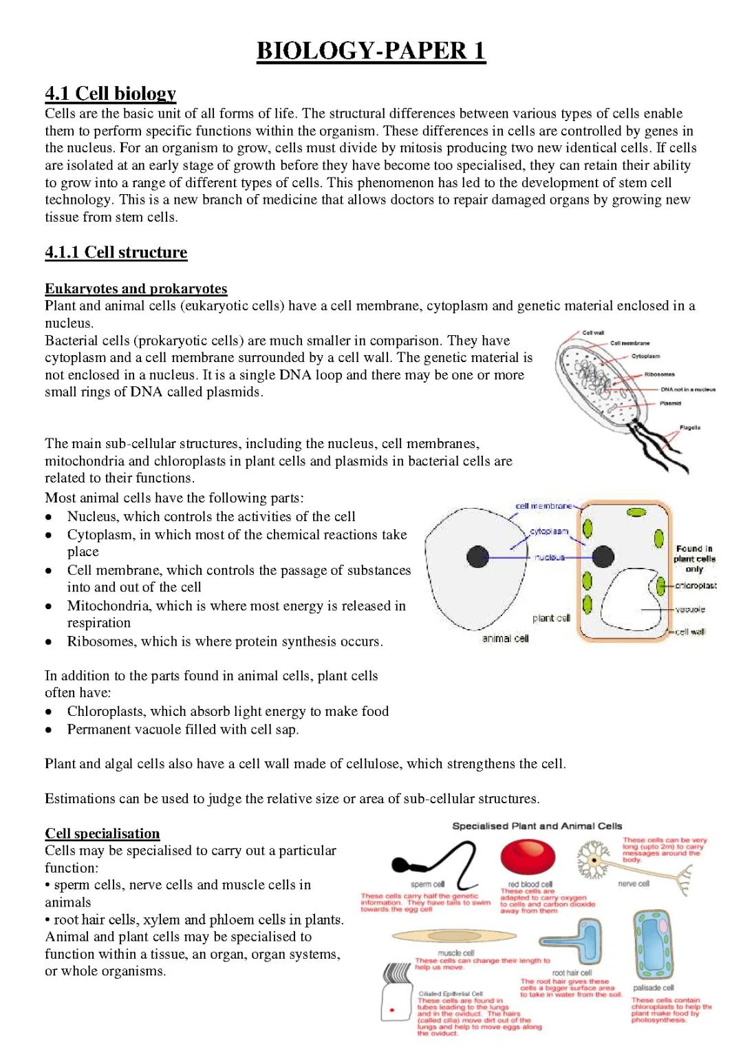 GCSE AQA Biology: Paper 1 & 2 Topics, Past Papers, and Exchange Surfaces Explained