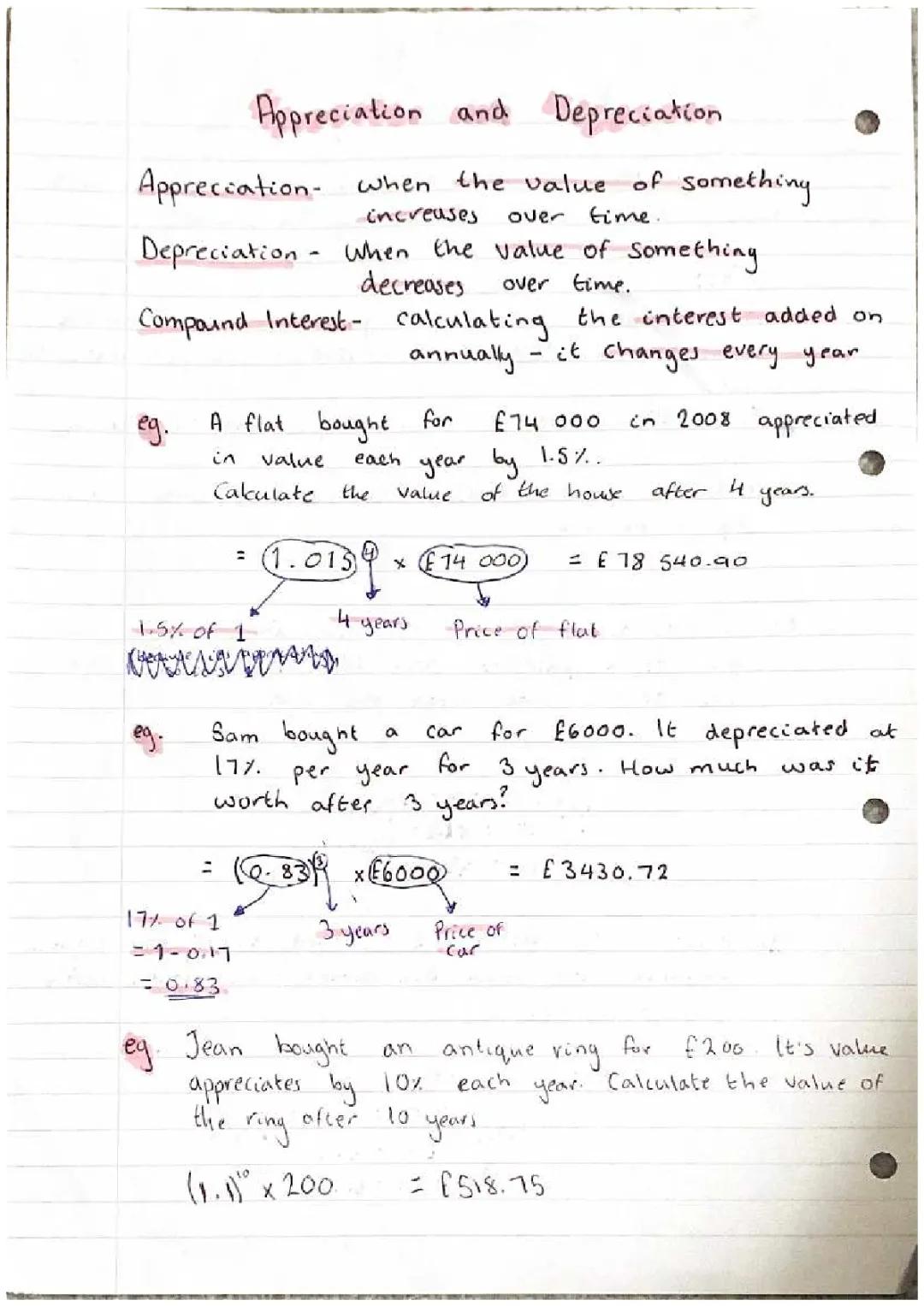 Learn to Calculate Compound Interest, Appreciation, and Depreciation