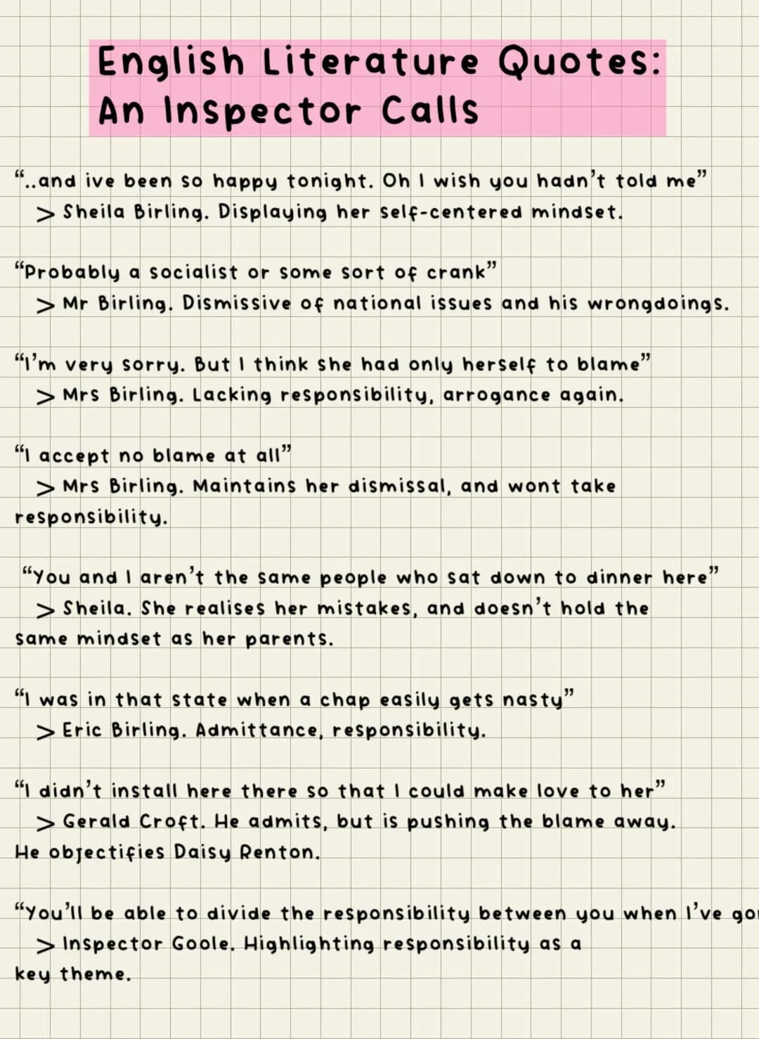 GCSE English: Key Quotes & Analysis from 'An Inspector Calls'