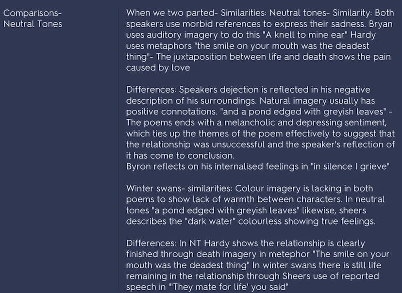 Neutral Tones -
Thomas Hardy
neutral tone quotes
recounting meeting with a former lover at side of pond. Winter
when they met so atmosphere 