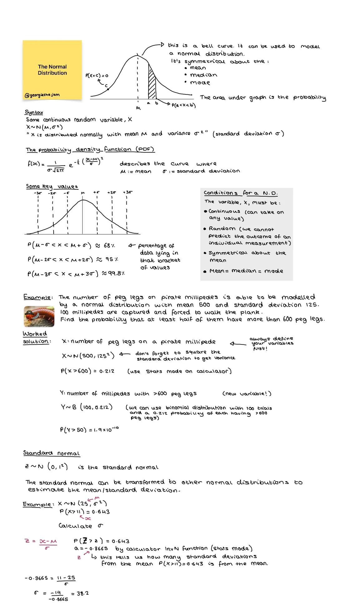 Normal distribution - A-Level Mathematics - MEI/OCR