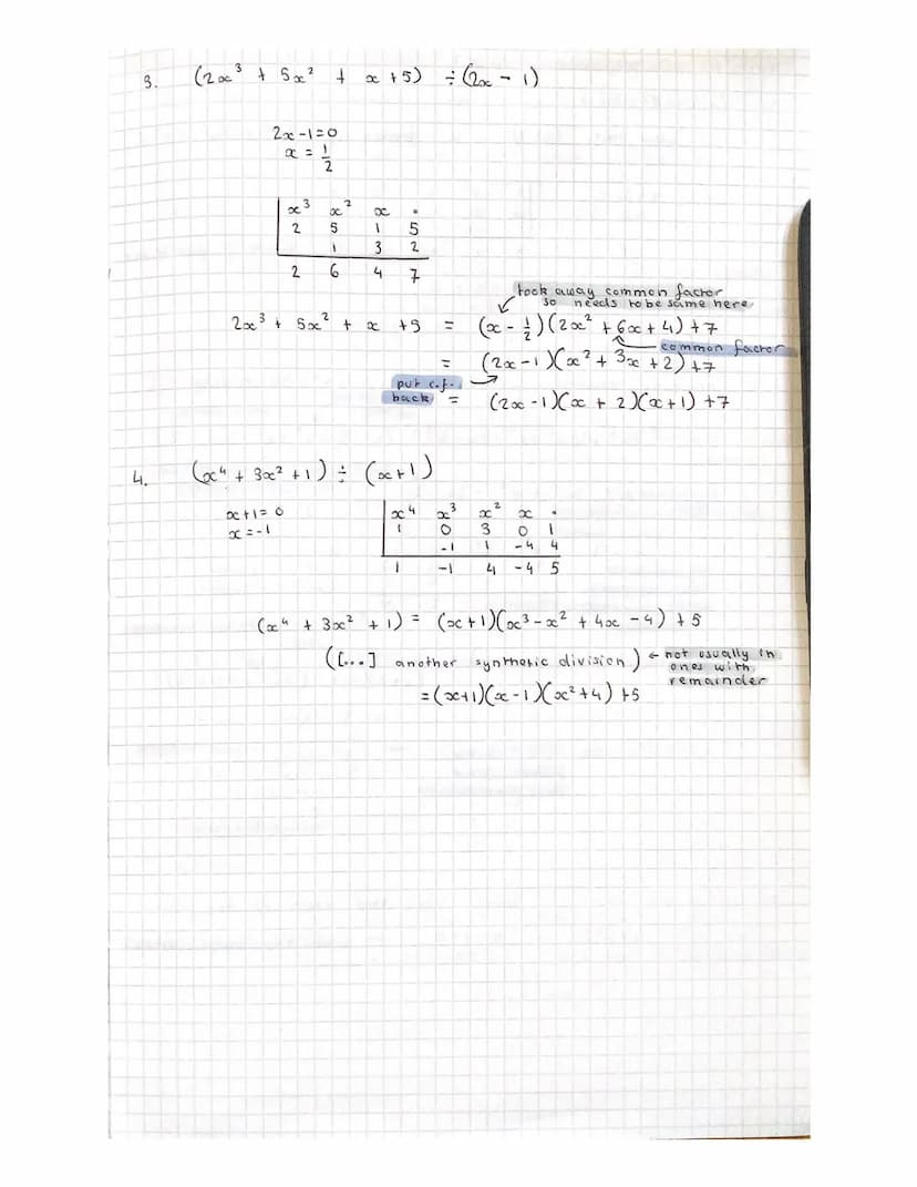 2.
Polynomials Syntheric Division & Remainder Theorem
(x³ + 6x²
+ 11x + 8)
+
Y.
fill in
values from
question
x 3
oc+ 1 = 0
x = -1
2³
1
+ 6x0