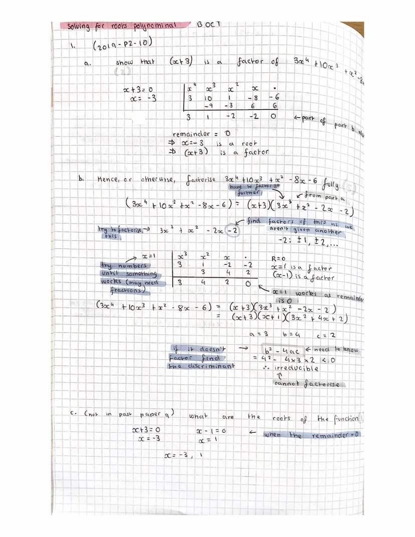 2.
Polynomials Syntheric Division & Remainder Theorem
(x³ + 6x²
+ 11x + 8)
+
Y.
fill in
values from
question
x 3
oc+ 1 = 0
x = -1
2³
1
+ 6x0