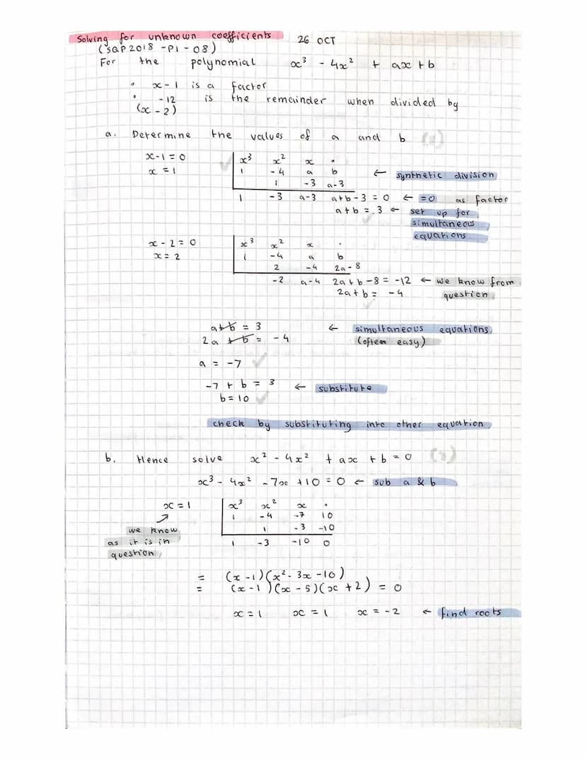 2.
Polynomials Syntheric Division & Remainder Theorem
(x³ + 6x²
+ 11x + 8)
+
Y.
fill in
values from
question
x 3
oc+ 1 = 0
x = -1
2³
1
+ 6x0
