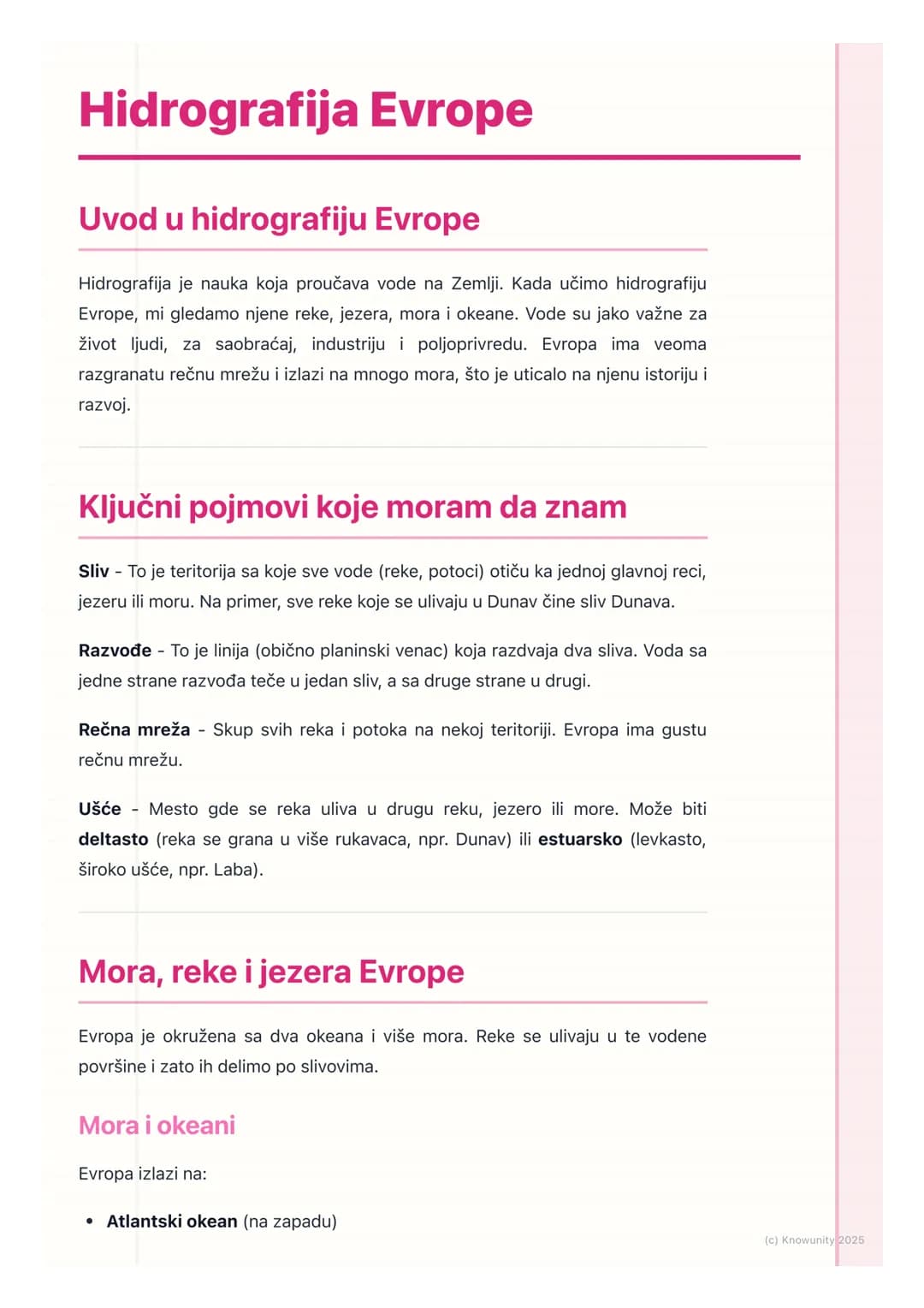 # Hidrografija Evrope

Uvod u hidrografiju Evrope

Hidrografija je nauka koja proučava vode na Zemlji. Kada učimo hidrografiju
Evrope, mi gl
