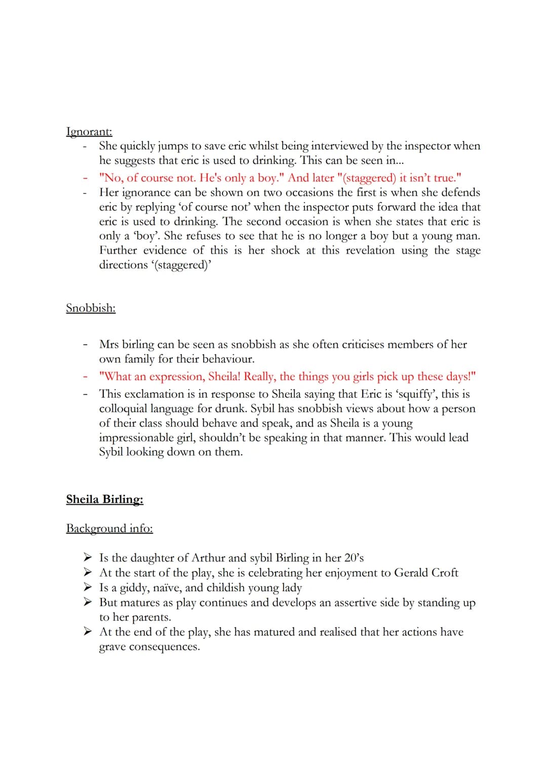 An Inspector Calls Quotes:
Mr Arthur Birling:
Background info:
➤ Head of birling household
➤'hard-headed businessman'
He is an active member