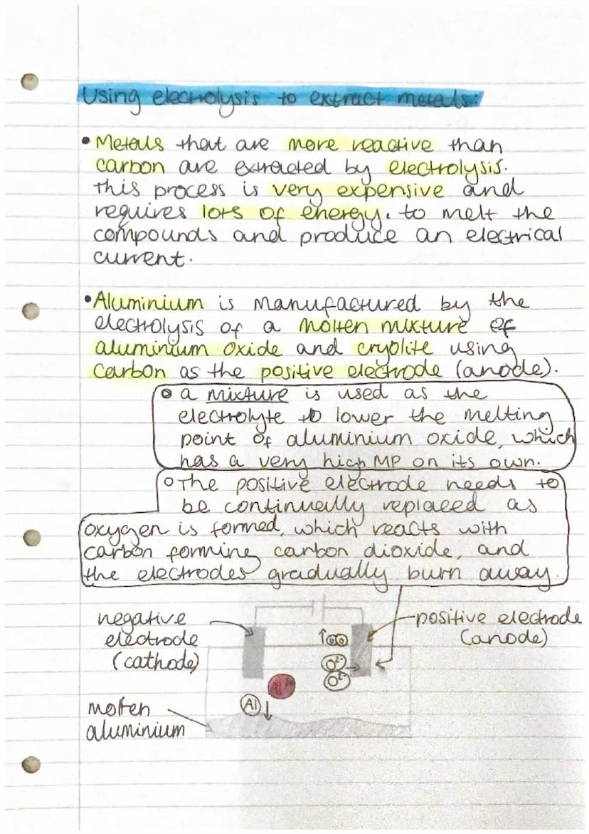 Pages
100-103
electrolysis
(Electrolysis means "splitting up with
electricity's
• When an ionic substance is melting
or dissolved the ions a