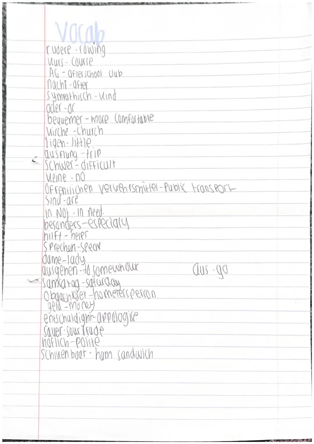 en ending
verb
Freien -Outdoors
I'm falen
Stelle/ Beruf - Job.
teinehmen- to tave part
Freien- holiday
aufhoren to Stop / give up fleißig - 