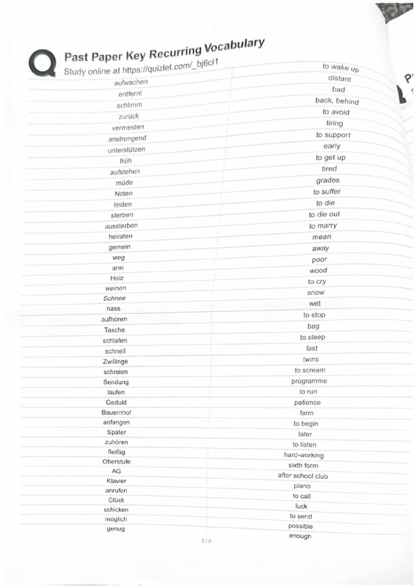 en ending
verb
Freien -Outdoors
I'm falen
Stelle/ Beruf - Job.
teinehmen- to tave part
Freien- holiday
aufhoren to Stop / give up fleißig - 