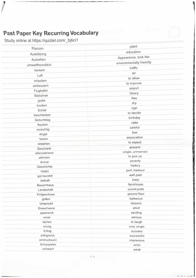 en ending
verb
Freien -Outdoors
I'm falen
Stelle/ Beruf - Job.
teinehmen- to tave part
Freien- holiday
aufhoren to Stop / give up fleißig - 