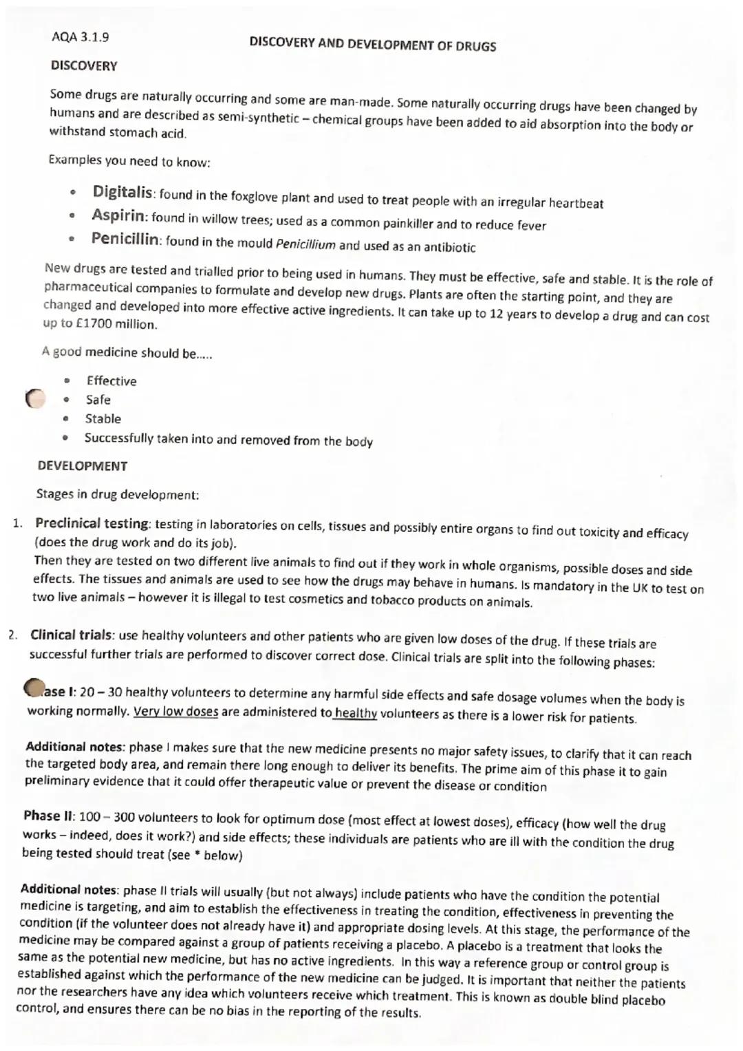 INFECTION AND RESPONSE: Discovery and development of drugs + clinical trials