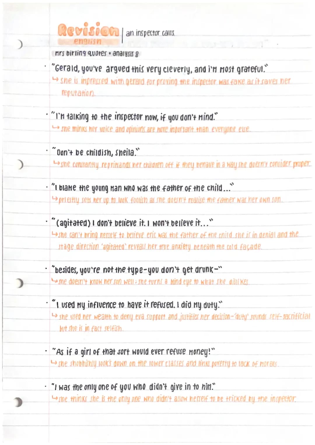 )
>
Revision
an inspector calls
english
.
mrs birling quotes ⚫ analysis g
"Gerald, you've argued this very cleverly, and i'm most grateful."