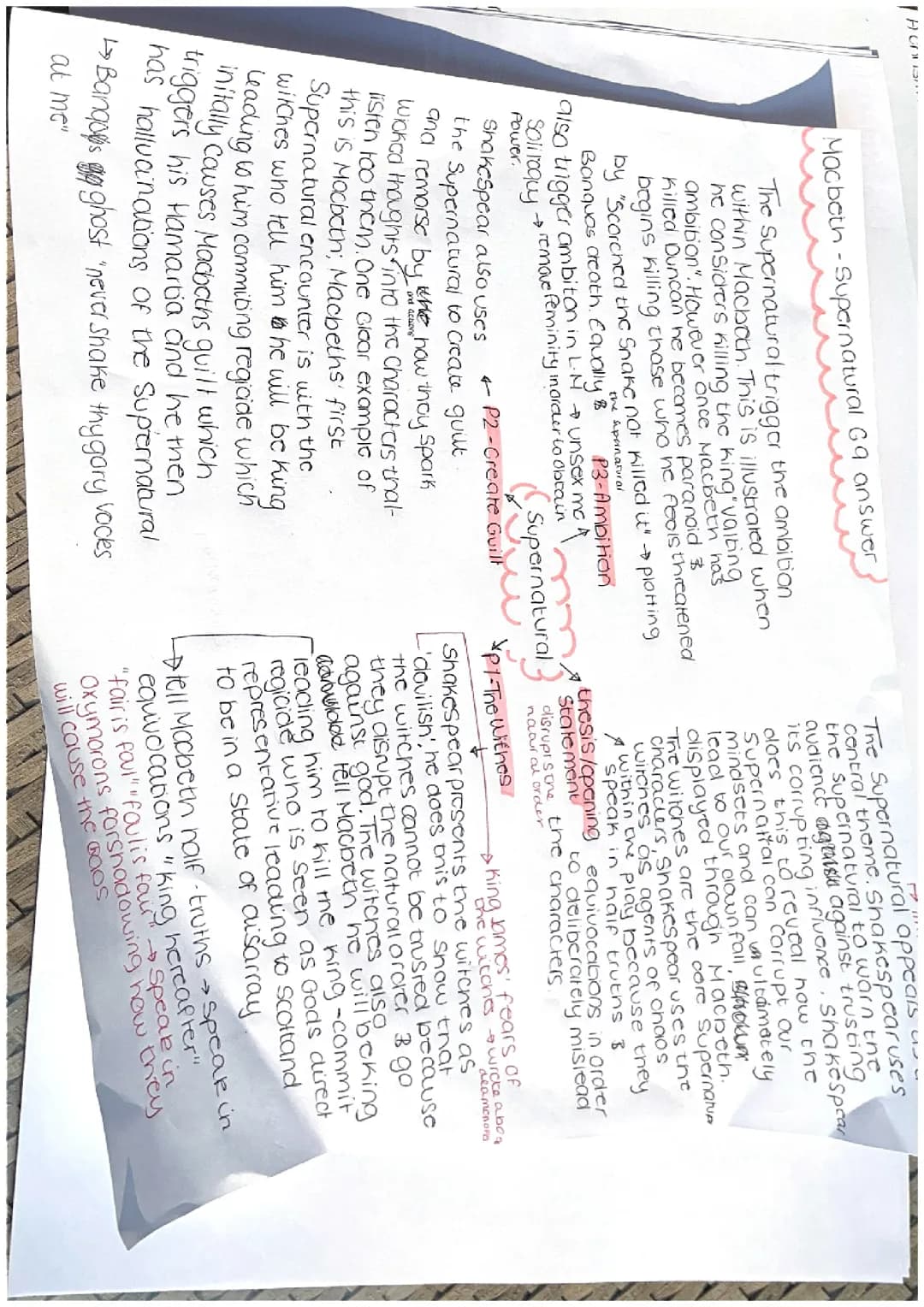 MACBETH key themes: Grade 9 example answer 
