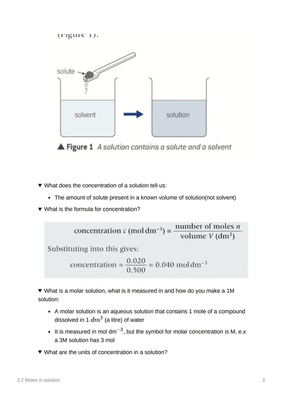 2.2 Moles in solution
Notes
Anki
00
Covered in Class Done
To Do List:
Add and Use Specification Refe
Add class Notes
add Freesciencelessons 