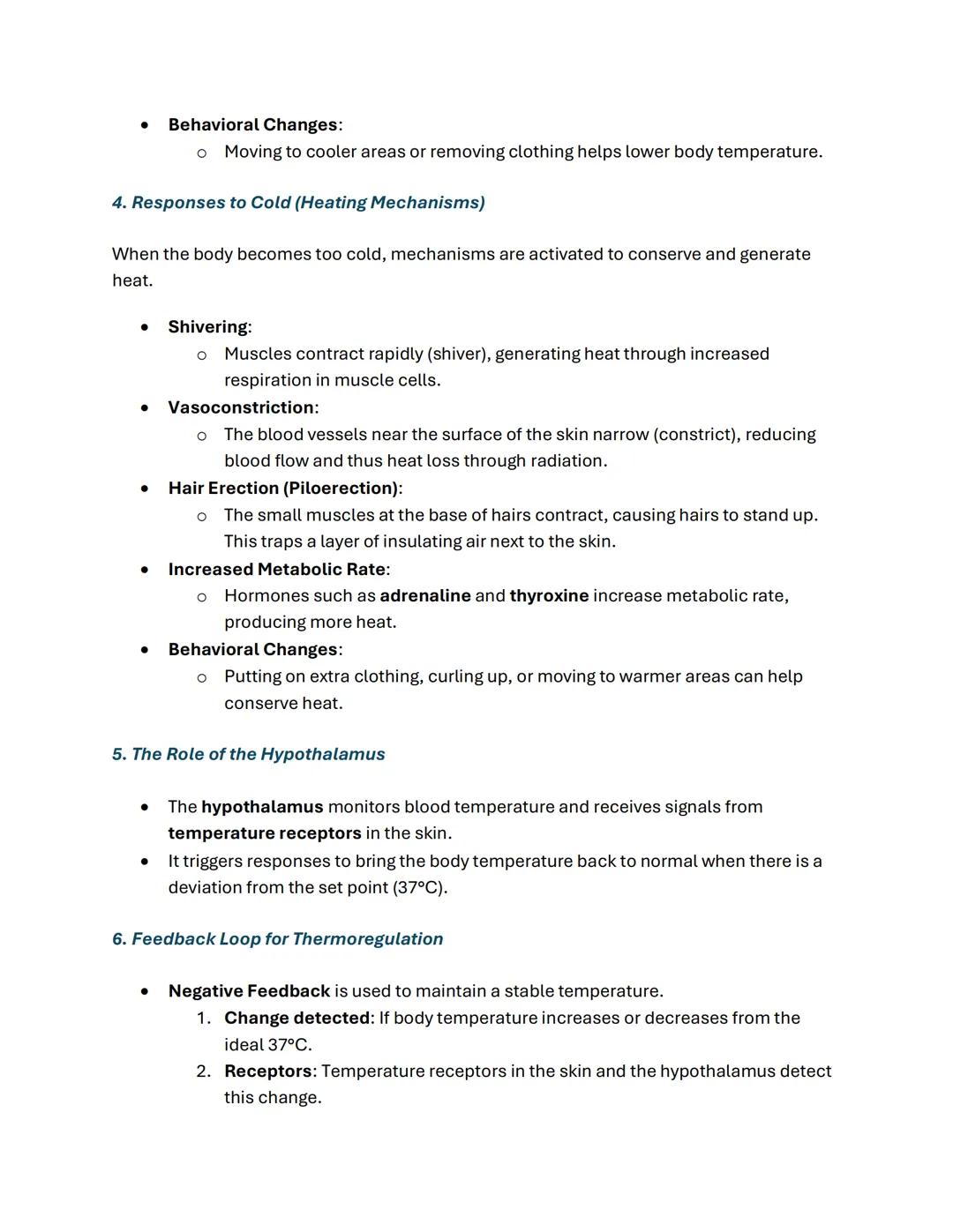 # GCSE Biology: Thermoregulation

Thermoregulation is the process by which animals maintain a stable internal body
temperature despite chang