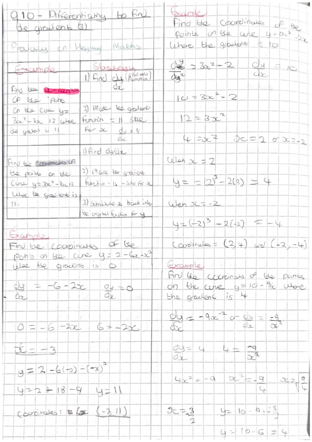 Hegarty maths.
903- Diffrentiation from the
First principles
What is Differentiation?
Differentiation is a method of
finding the gradient (r