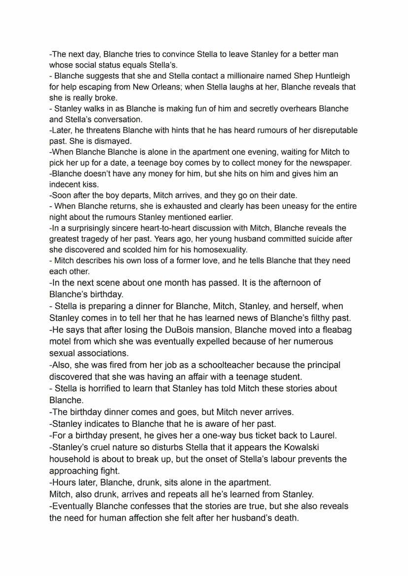 A Streetcar Named Desire
By Tennessee Williams
1-4
AQA: A Streetcar named Desire- Plot Summary
-Blanche DuBois, a schoolteacher from Laurel,