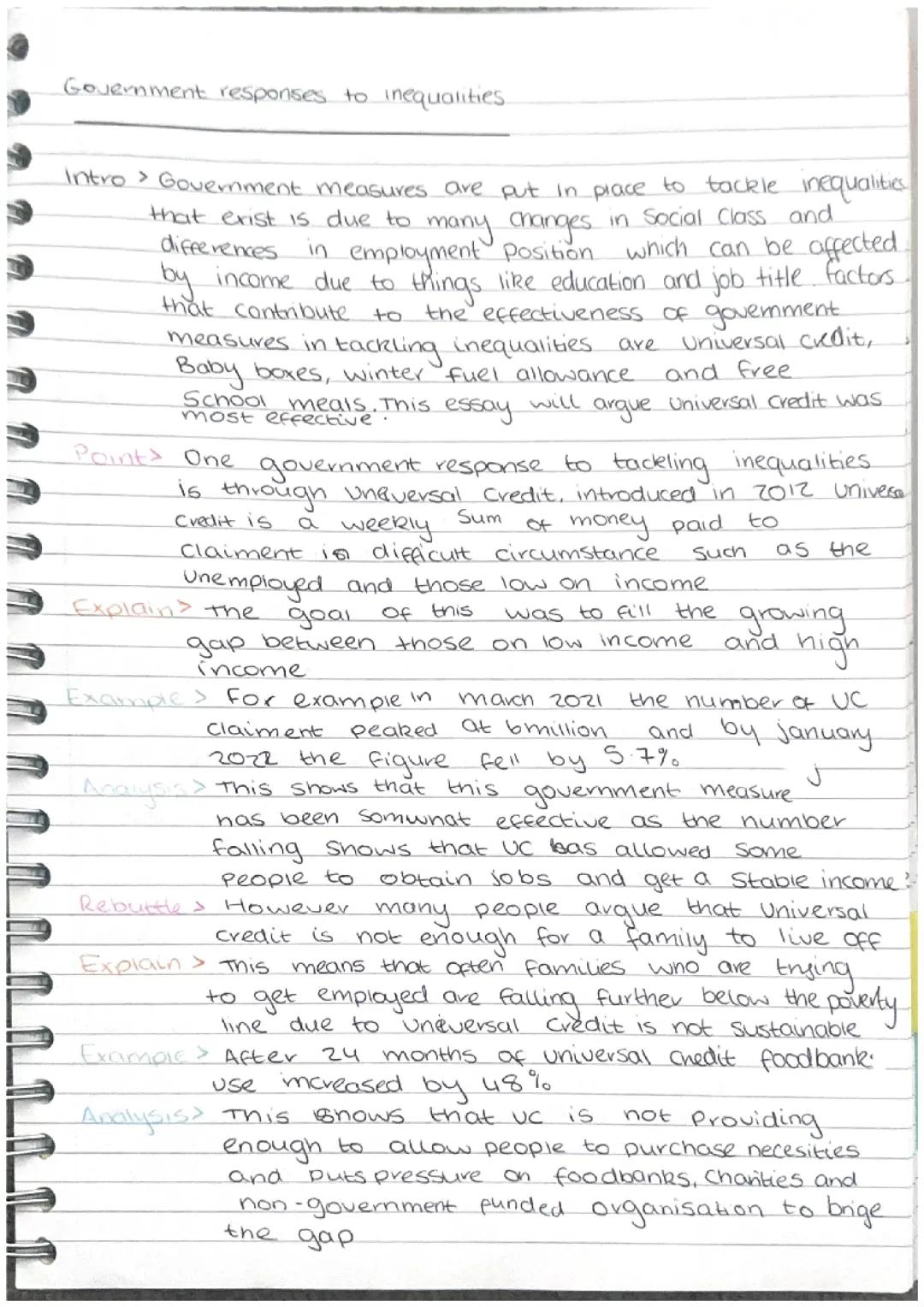 Government Response to Inequalities 