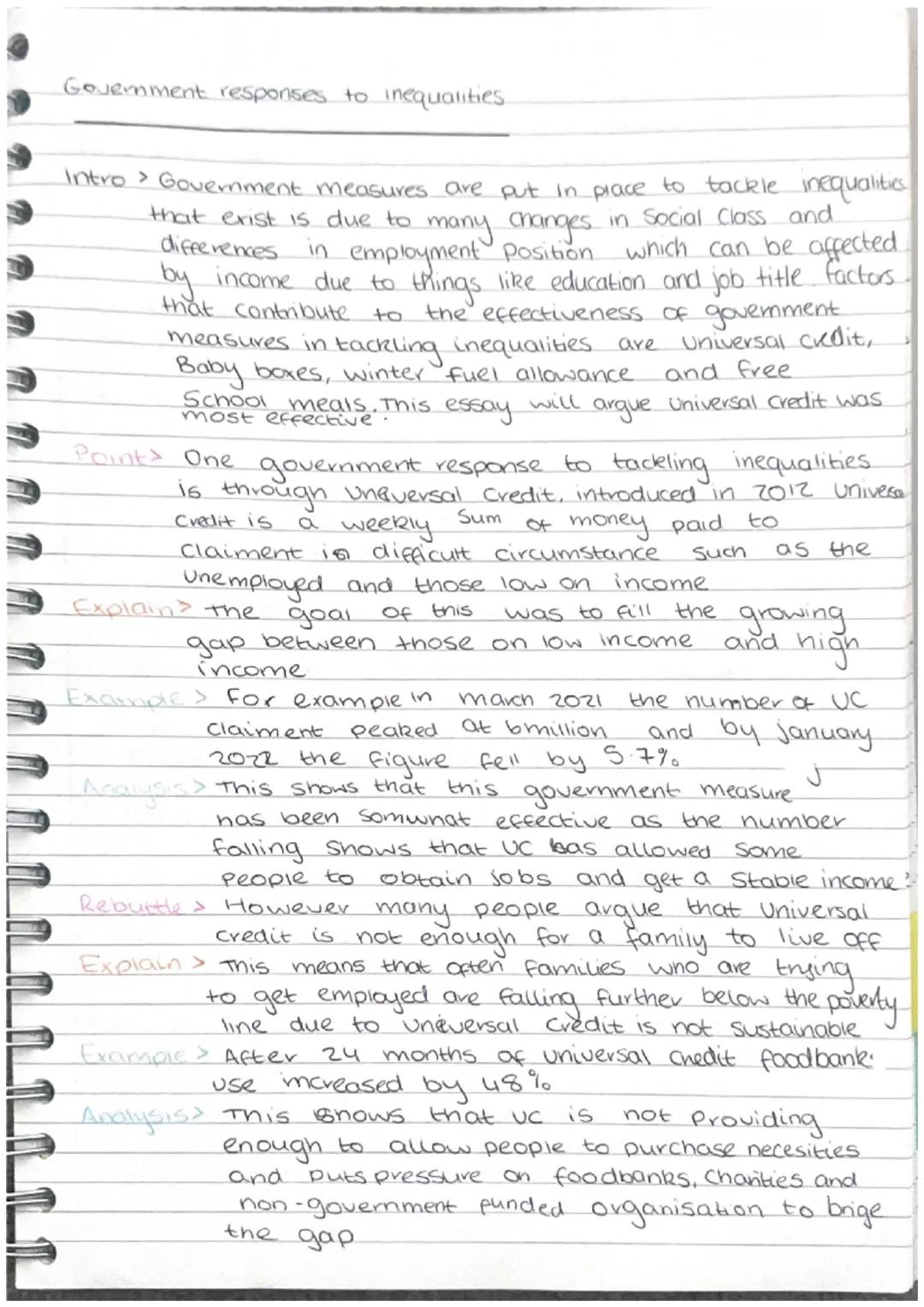 Government responses to inequalities.
Intro > Government measures are put in place to tackle inequalities.
that exist is due to many changes