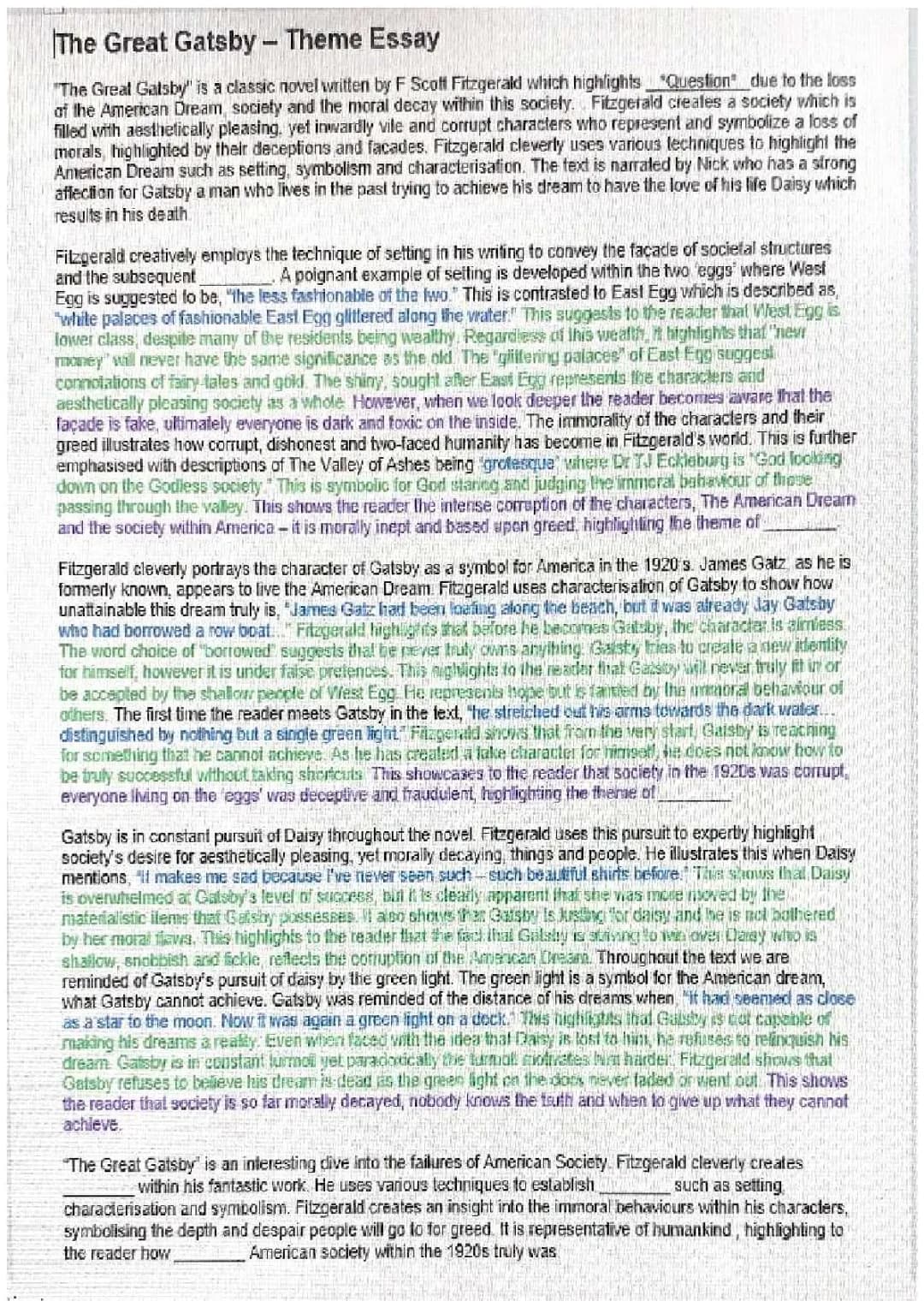 The Great Gatsby Theme Essay: Free PDF, 5 Major Themes, Analysis