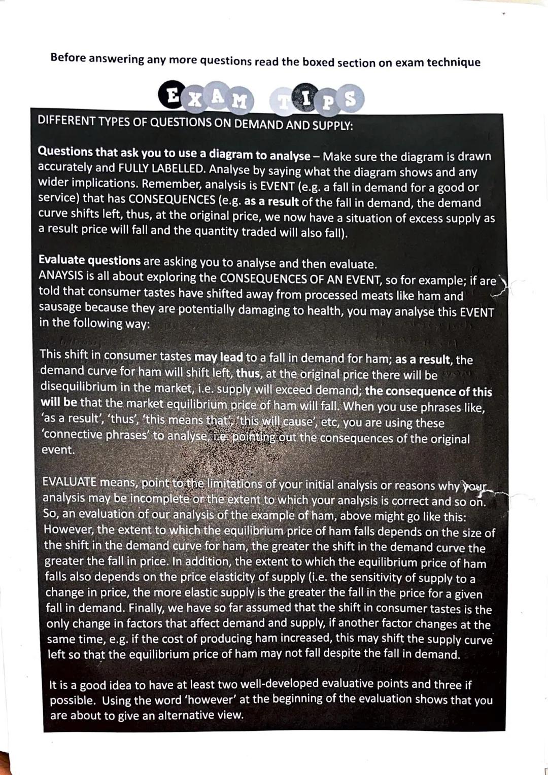 Objective 2.5: Explain, with the aid of a diagram, demand and supply and explain market equilibrium and
disequilibrium.
"
2000
800
1,000
1,2