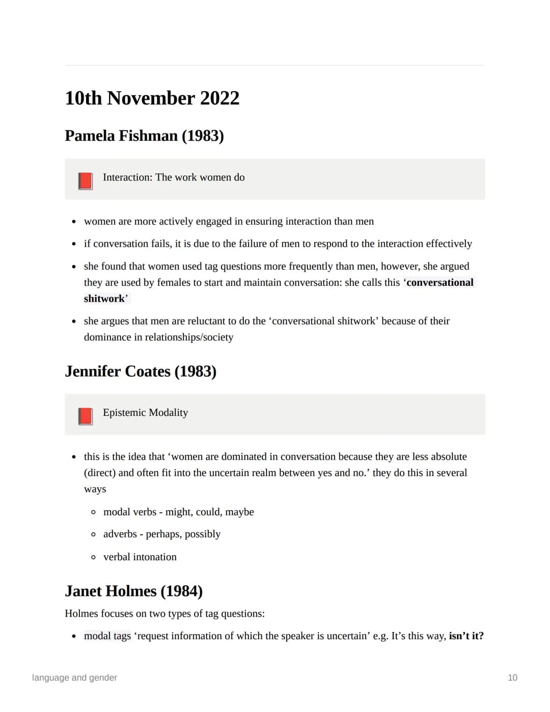 language and gender
Ⓒsubject
english language
Last edited time @November 21, 2022 5:44 PM
deadline
= notes
status
© type
key terms highlight