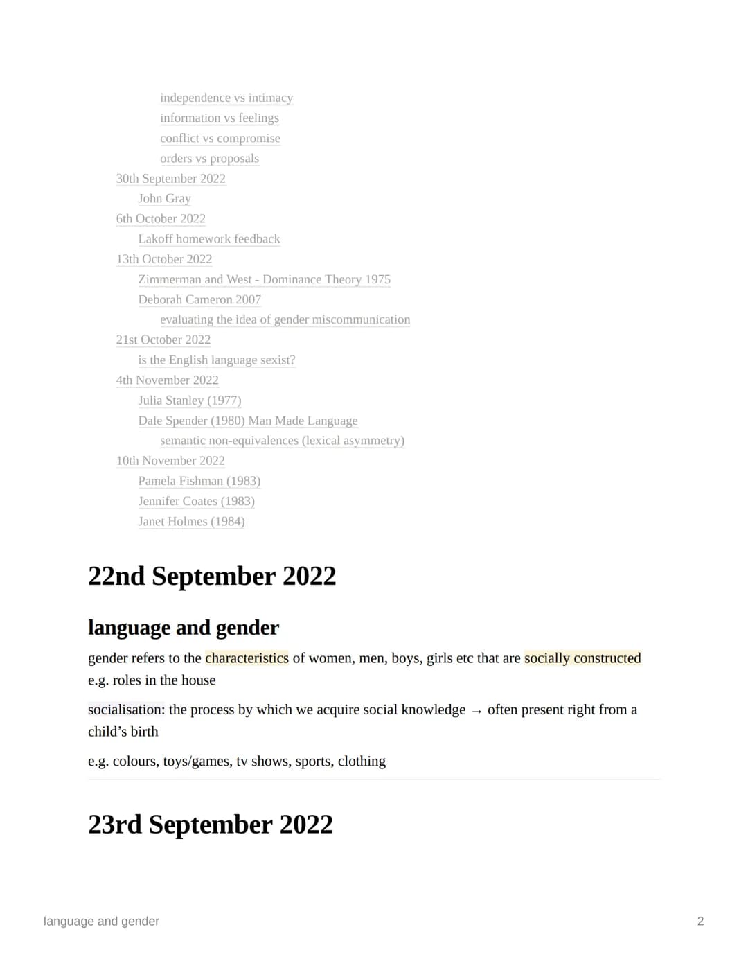 language and gender
Ⓒsubject
english language
Last edited time @November 21, 2022 5:44 PM
deadline
= notes
status
© type
key terms highlight