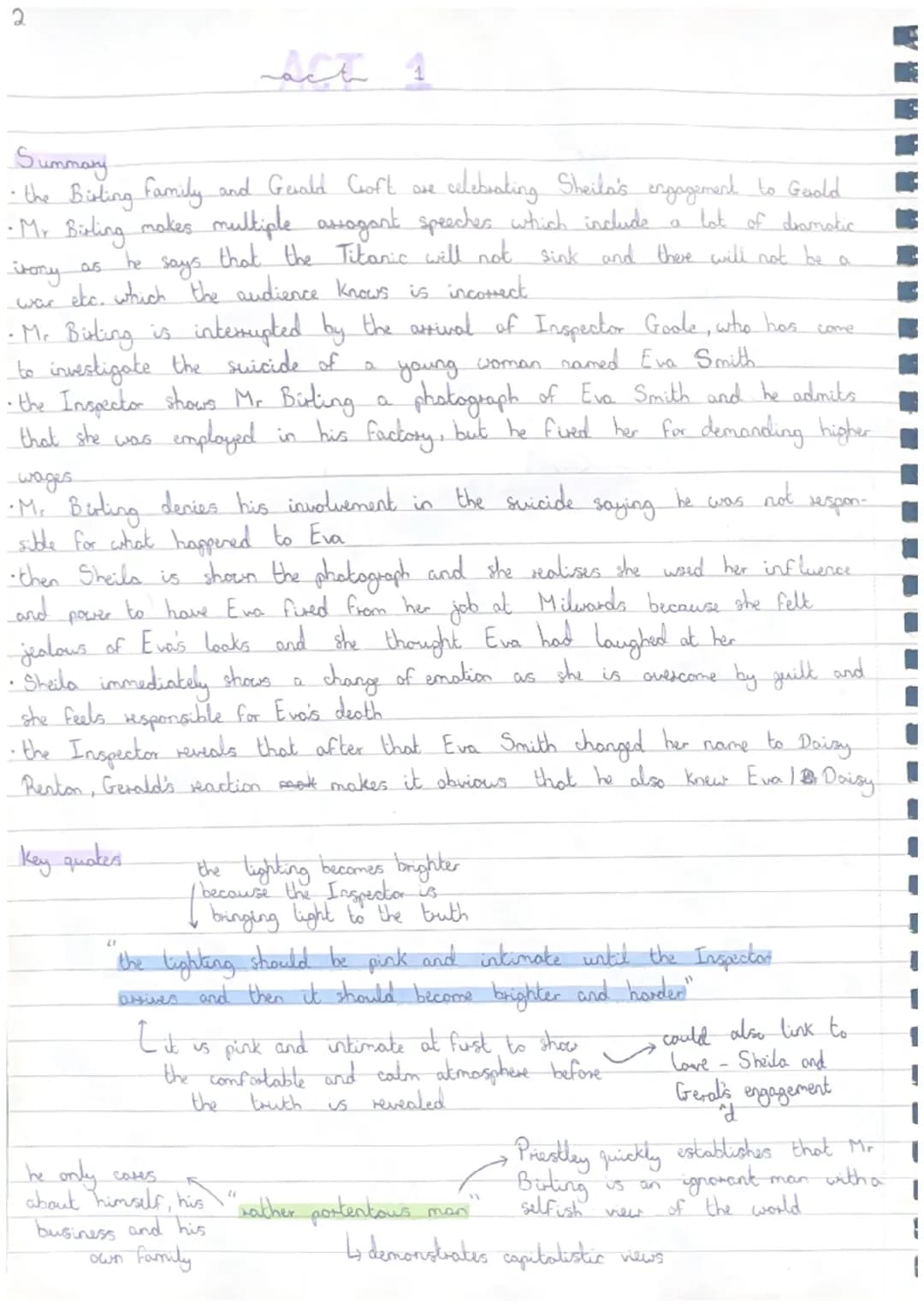 Quotes:
•M.
Mr. Biling
•Mis. Biding
Sheila
•Eric
•Gudd
•The Inspector Summary
-the Birting family and Gerald Groft are
celebrating Sheila's 