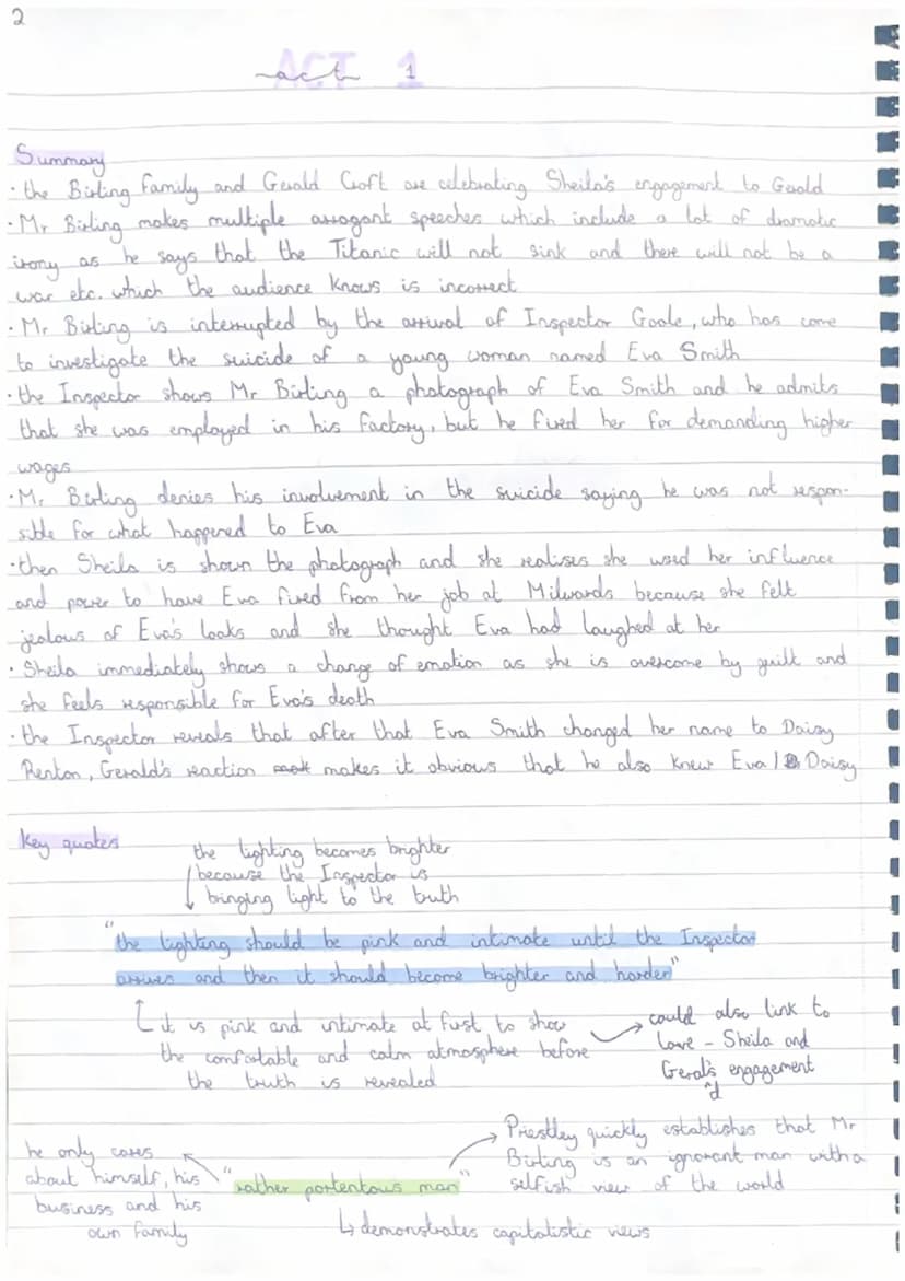 Quotes:
•M.
Mr. Biling
•Mis. Biding
Sheila
•Eric
•Gudd
•The Inspector Summary
-the Birting family and Gerald Groft are
celebrating Sheila's 