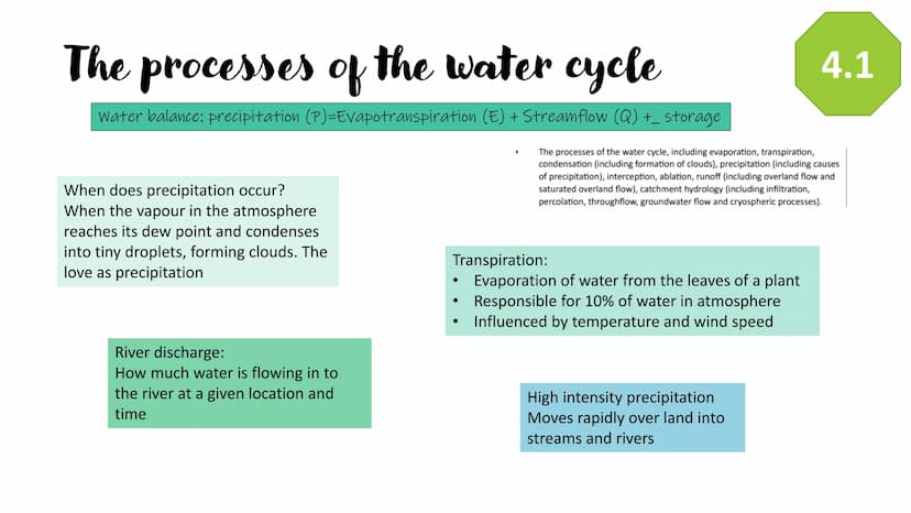 Earths life
support systems
Revision powerpoint ●
●
The importance of water and carbon 4.1
to life of earth?
Water
●
Water helps to create t