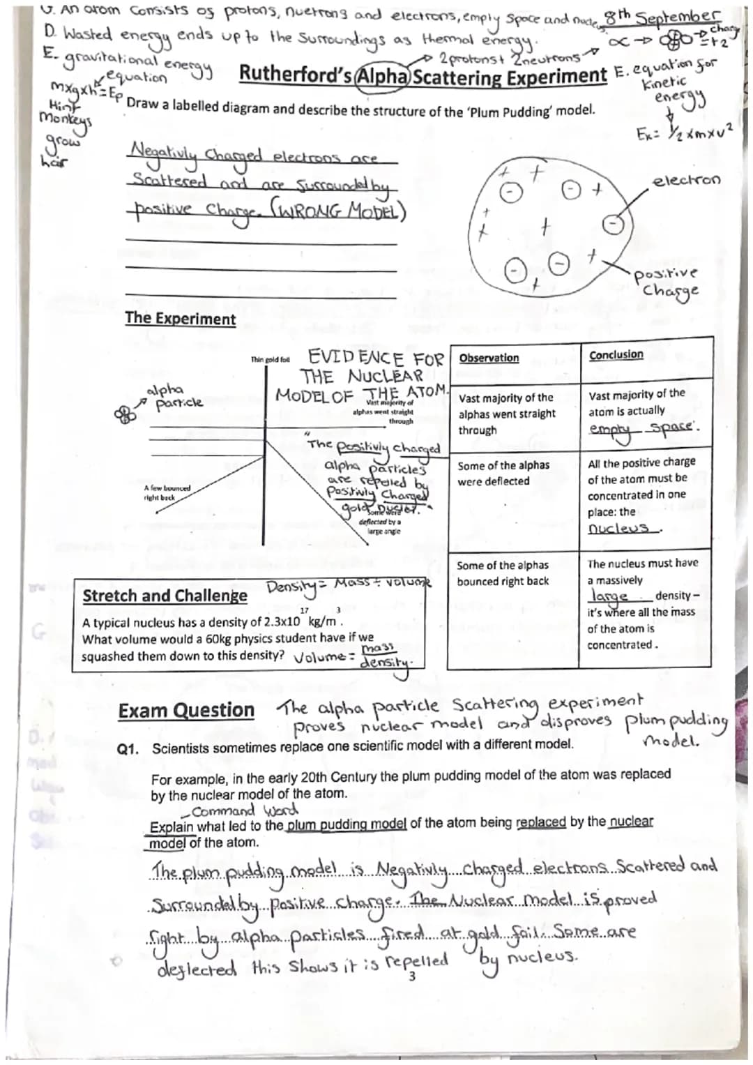 Atomic Structure Lesson 1 - History of Atomic Theory
Scientist
Date they were
working
Ideas about the
atom
Democritus
400 bc
1803
Matter Can