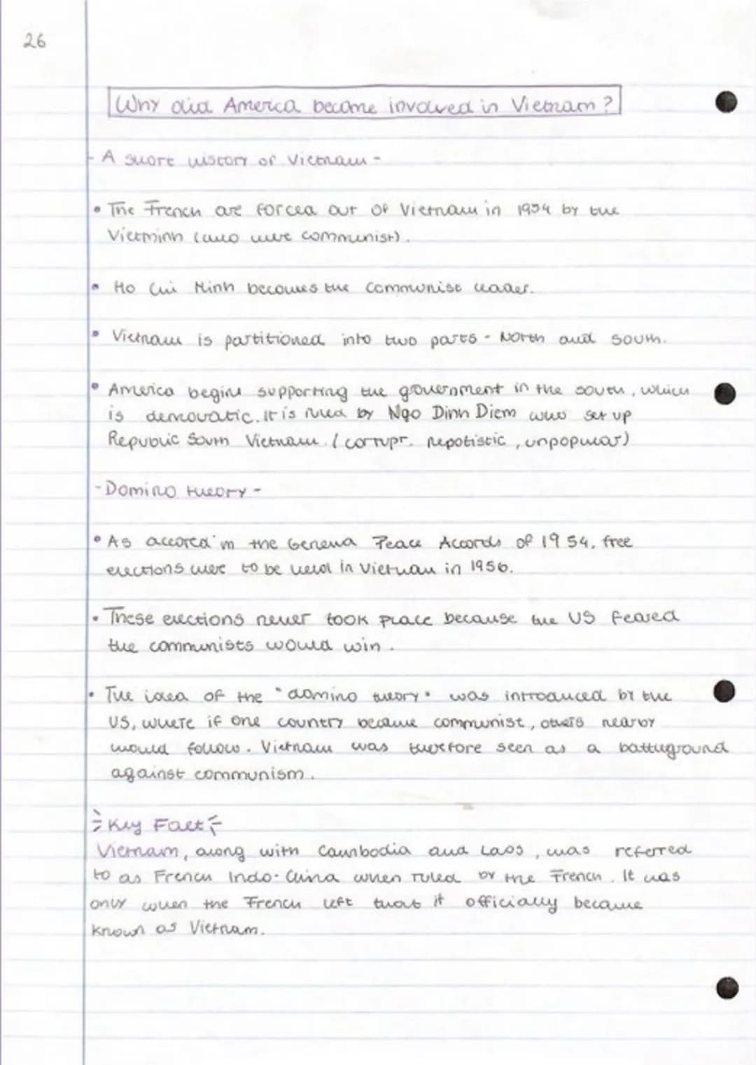 ‘Why did America become involved in Vietnam?’ GCSE