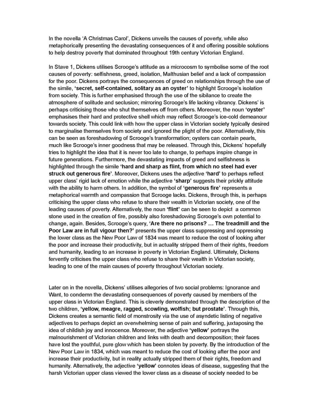Full Grade 9 Poverty Essay in A Christmas Carol