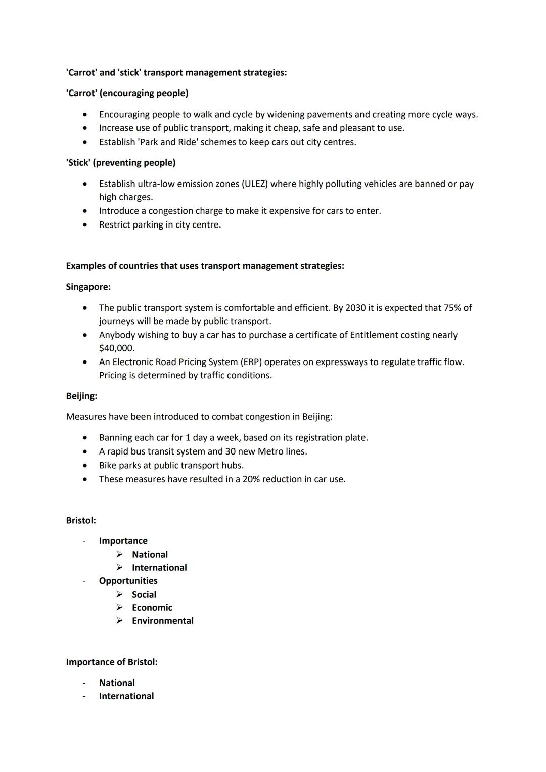 Section A: Urban issues and challenges
Growth of megacities
Urban growth leading to social opportunities in a LIC (Rio)
Urban transport stra