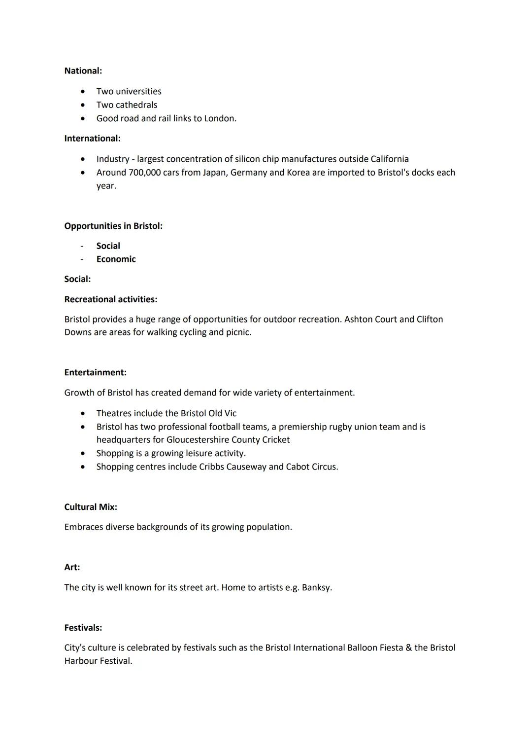 Section A: Urban issues and challenges
Growth of megacities
Urban growth leading to social opportunities in a LIC (Rio)
Urban transport stra