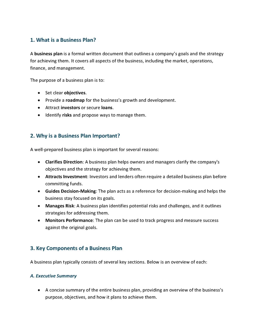 Business planning 