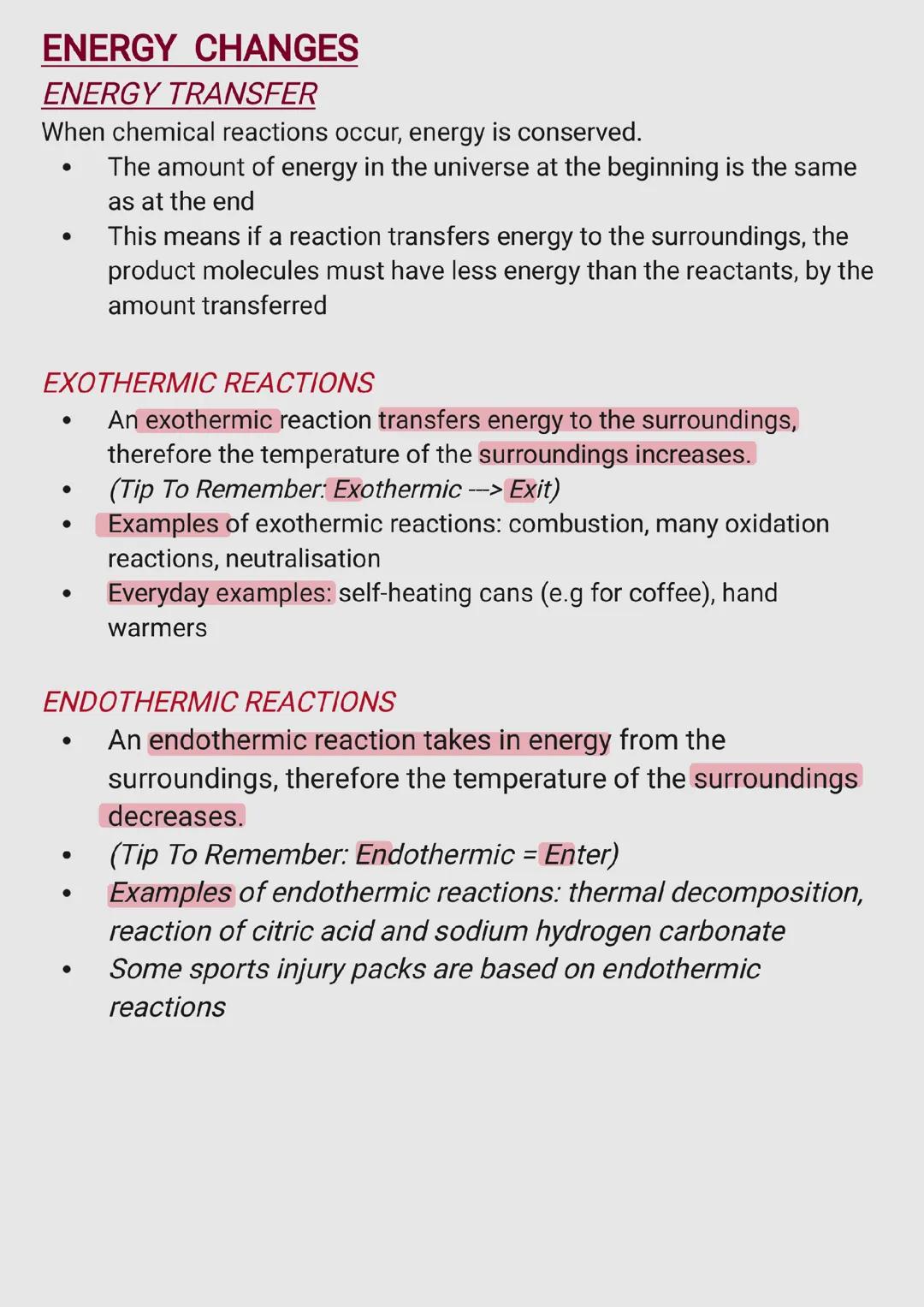 EXOTHERMIC AND ENDOTHERMIC