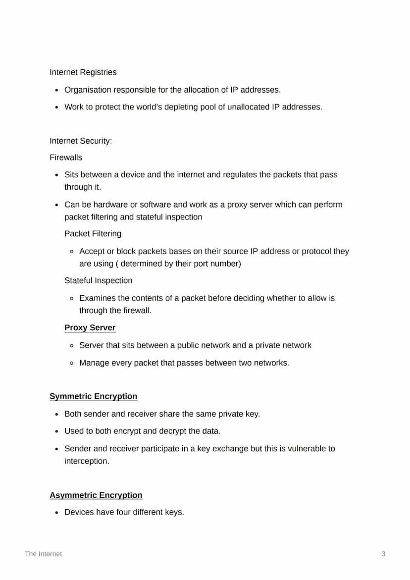 The Internet
Internet Service Providers (ISP)
a company that provides its customers access to the internet.
Packet Switching and routers
Pac